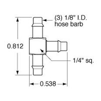 1/8 ID Hose  T Fitting ENP