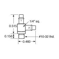  10-32 to 1/16  ID Hose  T  Fitting  EN