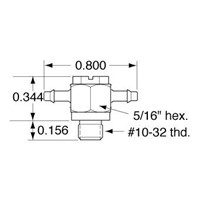  10-32 to 3/32  ID Hose Universal Fitti