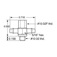  10-32 to 1/16  ID Hose Universal Fitti