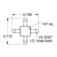 Barb Cross Fitting  3/32  ID  ENP