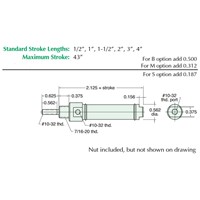 1/2 Bore S/S Cyl Stud Mnt Rota