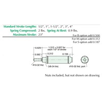 1/2 Bore S/S Cylinder Stud Mount Non-